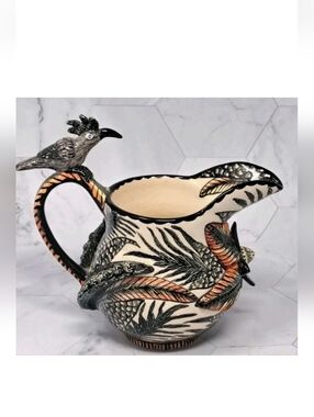 Ardmore South Africa Ceramic Bird Jug - Creamer Handpainted And Signed
